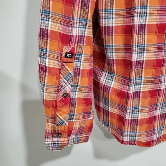 Buffalo David Bitton Mens  Size L Long Sleeve Button Down Orange Plaid Shirt. - Picture 6 of 6